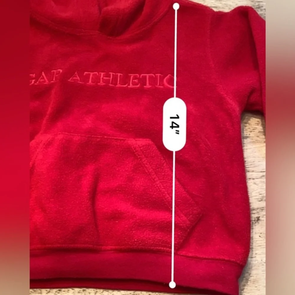 Vintage Baby Gap XL‎ 18-24 Months 100% Polyester Red Hoodie Pullover W/ Pouch